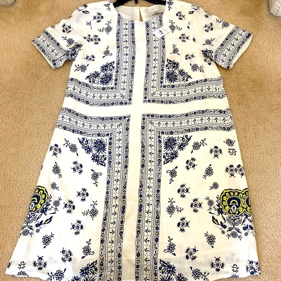 embroidered blue and white dress BARCOS EMBROIDERED DRESS White 14 KIDS